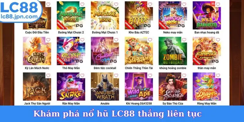 Khám phá nổ hũ LC88 thắng liên tục